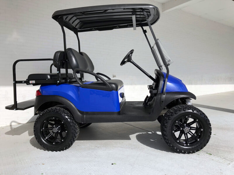 Blue Lifted Club Car Precedent Golf Cart Off Road - Image 4