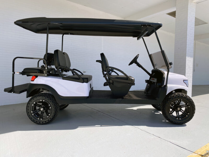 White Alpha Lifted 6 Passenger Limo Club Car Golf Cart - Image 5