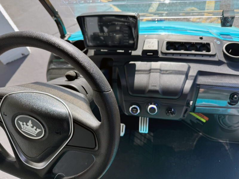Sky Blue Evolution D5 Maverick 2+2 Plus Golf Cart - Image 3