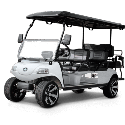 White Evolution Carrier 6 Limo Golf Cart
