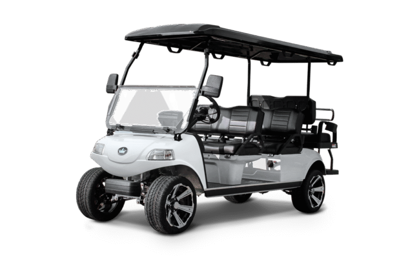 White Evolution Carrier 6 Limo Golf Cart