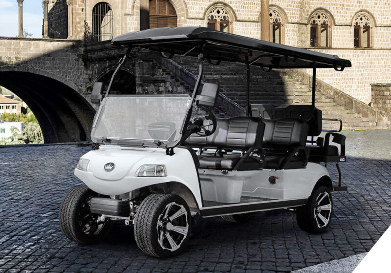 White Evolution Carrier 6 Limo Golf Cart - Image 6