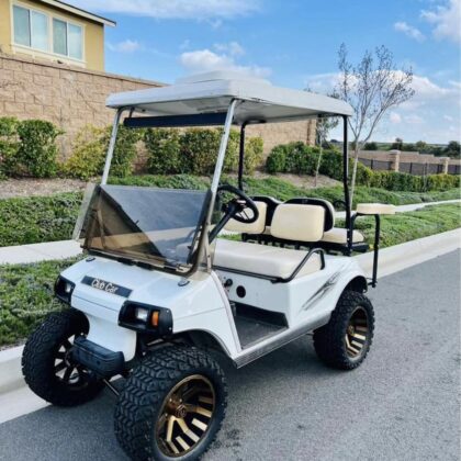 White 1990 Club Car DS 36V Golf Cart