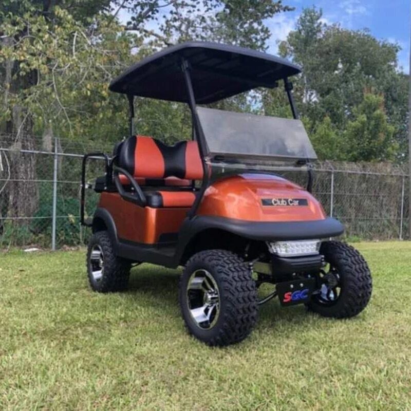 Orange 2018 Lifted Club Car Precedent Golf Cart - Image 5
