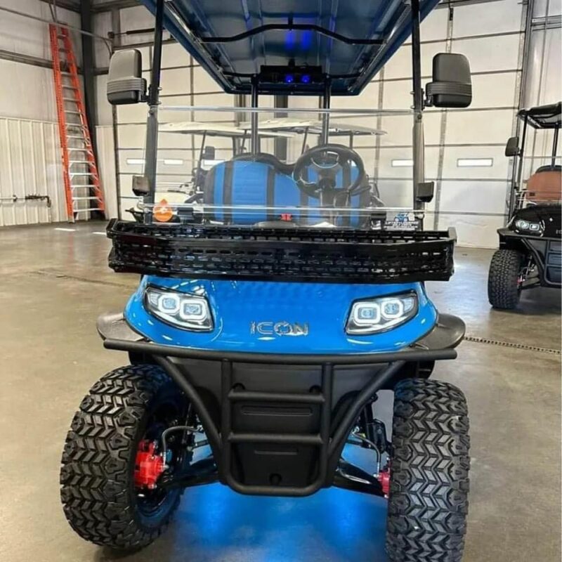 Blue 2023 ICON i60L Electric LIMO Golf Cart - Image 2
