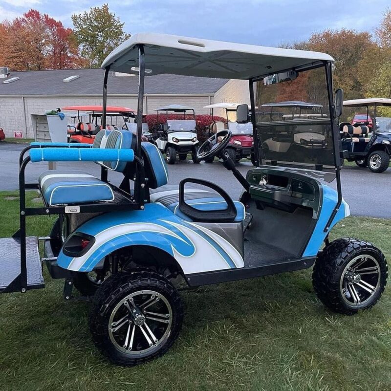 Sky Blue Ezgo TXT GAS Golf Cart - Image 9