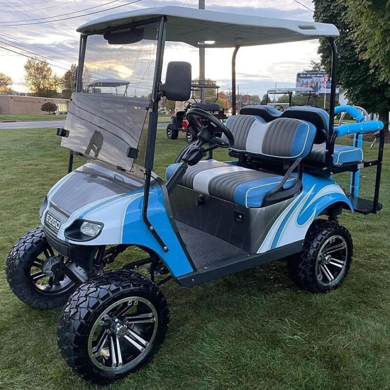 Sky Blue Ezgo TXT GAS Golf Cart - Image 10