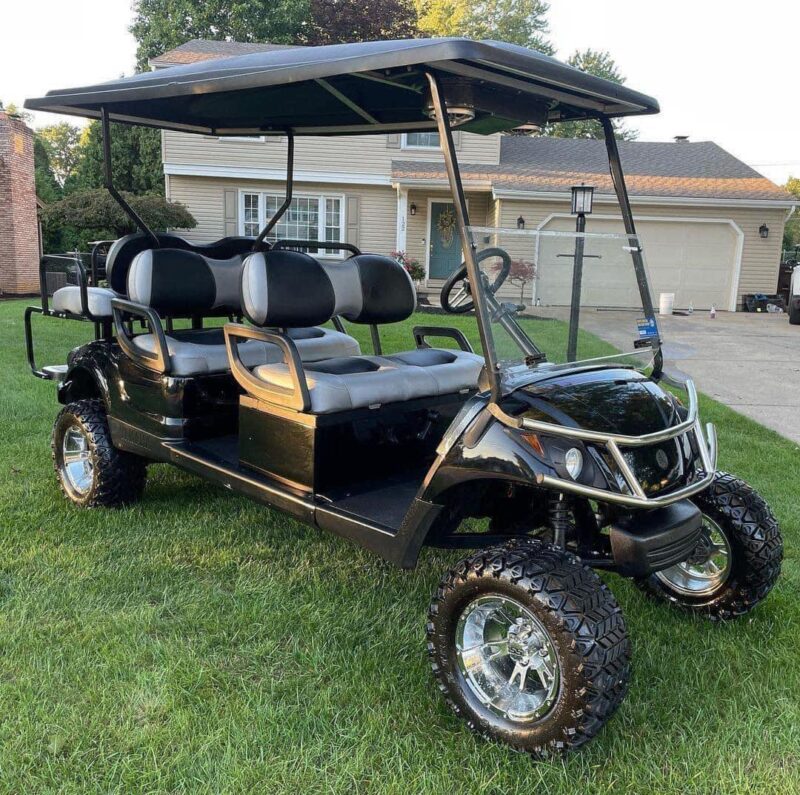 Black Yamaha G29 Gas powered 6 passenger golf cart - Image 9