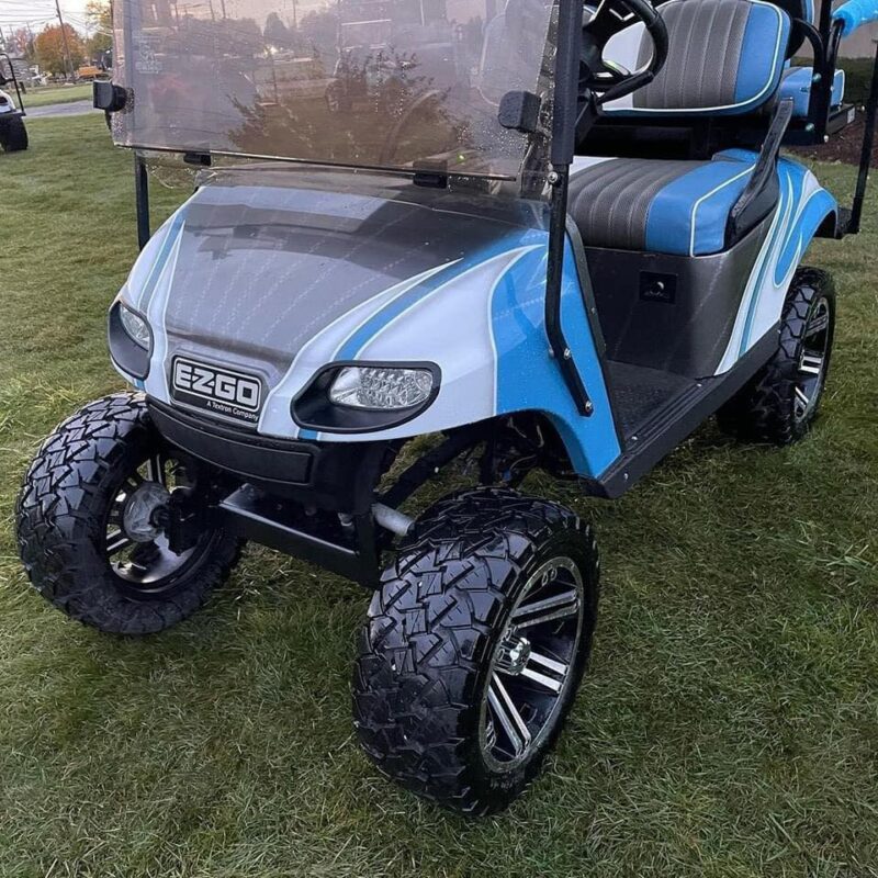 Sky Blue Ezgo TXT GAS Golf Cart - Image 7