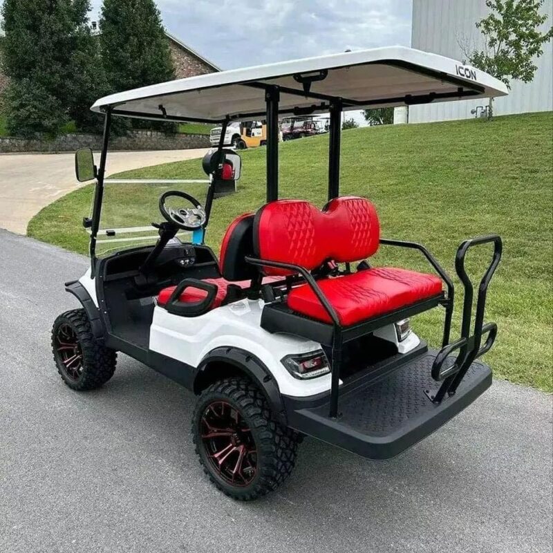 White 2023 ICON i40 Electric LITHIUM Golf Cart - Image 2