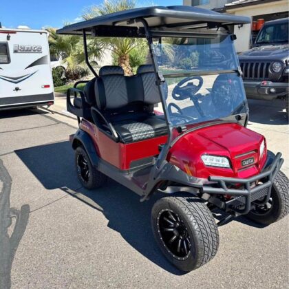 RED ClubCar Golf Cart - 4 passenger Onward - 51V 105ah Eco Battery