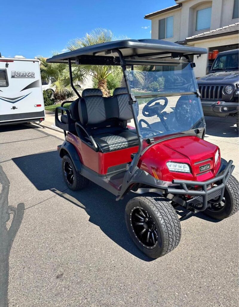 RED ClubCar Golf Cart - 4 passenger Onward - 51V 105ah Eco Battery