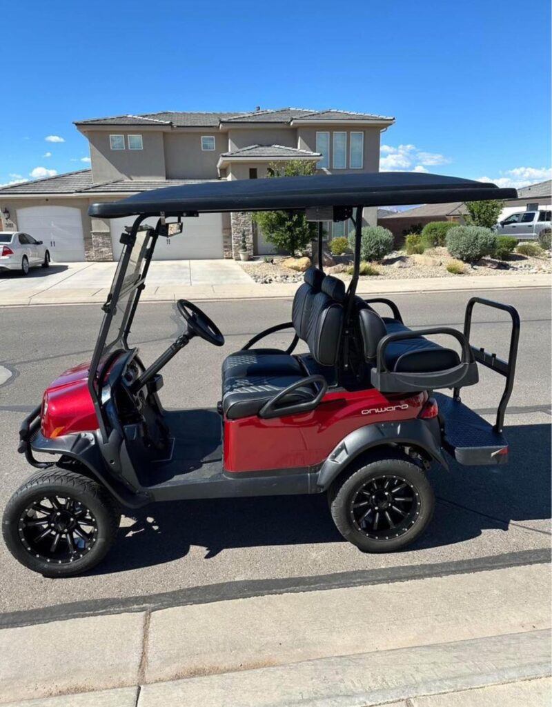 RED ClubCar Golf Cart - 4 passenger Onward - 51V 105ah Eco Battery - Image 9