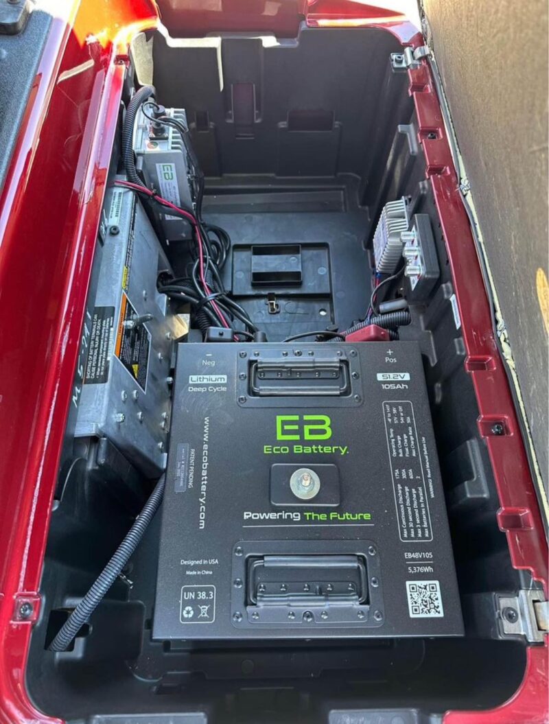 RED ClubCar Golf Cart - 4 passenger Onward - 51V 105ah Eco Battery - Image 3