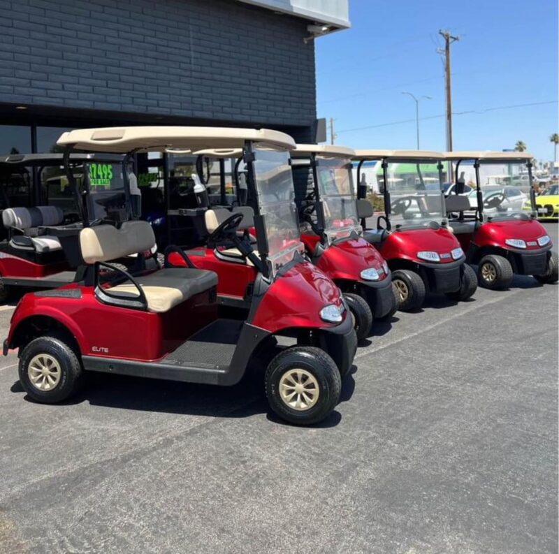 Lot of (4) 2022 EZGO RXV 2 Passenger Golf Carts in Red with Lithium Batteries. - Image 8