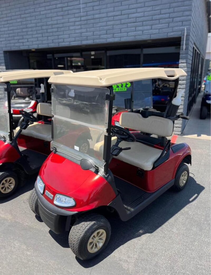 Lot of (4) 2022 EZGO RXV 2 Passenger Golf Carts in Red with Lithium Batteries. - Image 3