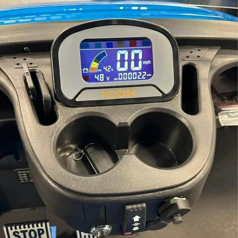 Blue 2023 ICON i60L Electric LIMO Golf Cart - Image 3