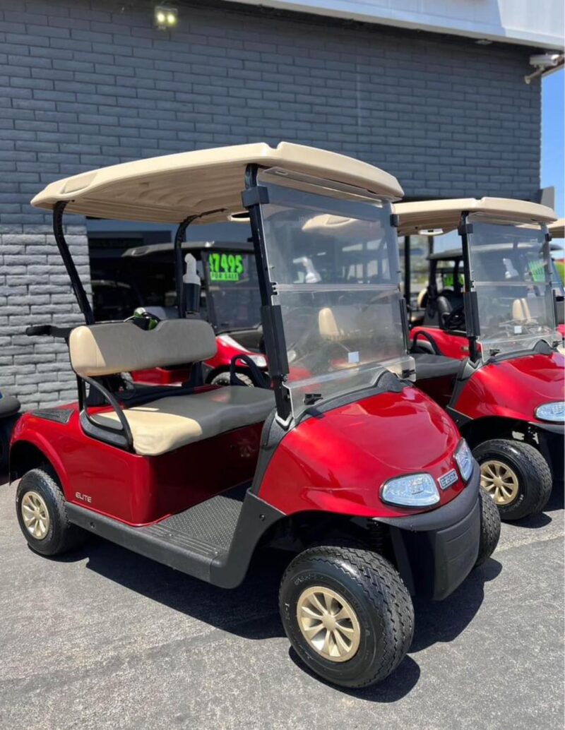 Lot of (4) 2022 EZGO RXV 2 Passenger Golf Carts in Red with Lithium Batteries. - Image 6